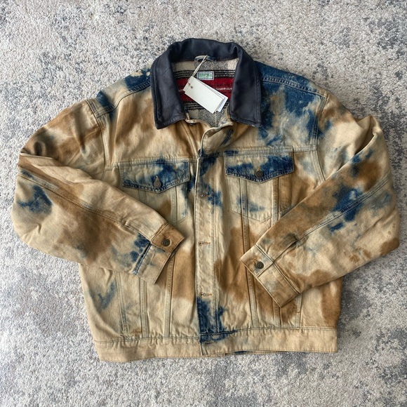 Guess USA - Bleached Denim Trucker Jacket Acid Savas Wash - Picture 1 of 9